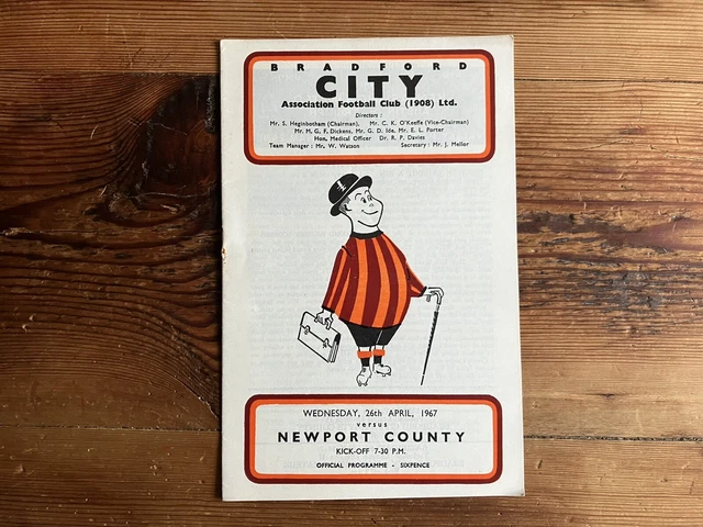Bradford City v Newport County 1966-67 Div 4 ‘No Writing’