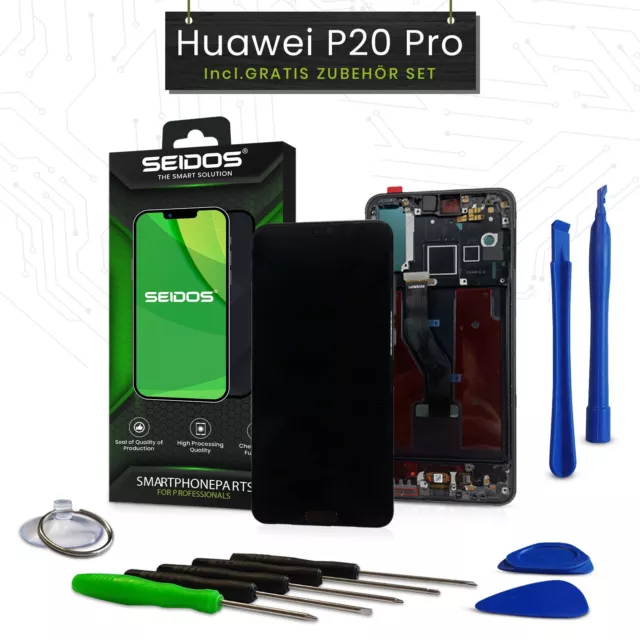 Display für Huawei P20 Pro Touch Screen Schwarz mit Rahmen & Fingerabdruck