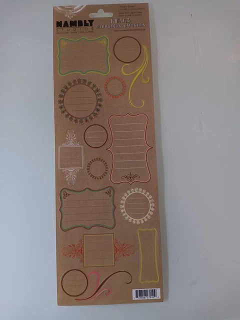 Pegatinas de diario Kraft Cardstock de Hambly Studios *Nuevas*