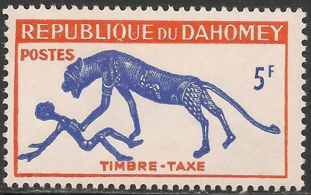 Dahomey #J31 (D4) VF MNH - 1963 5fr Panther and Man