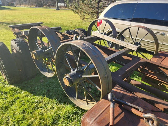 CAST IRON TRACTOR Wheels Steam Show Tractors Custom Hay Wagon $700.00