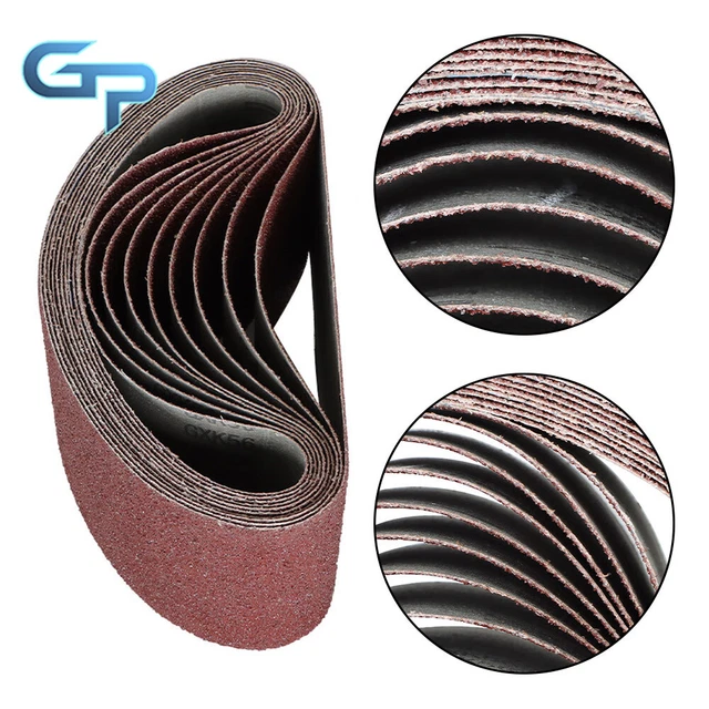 New Red 4 Inch X 24 Inch 36-Grit Belts Premium X-Weight Sanding Belts 10 Piece