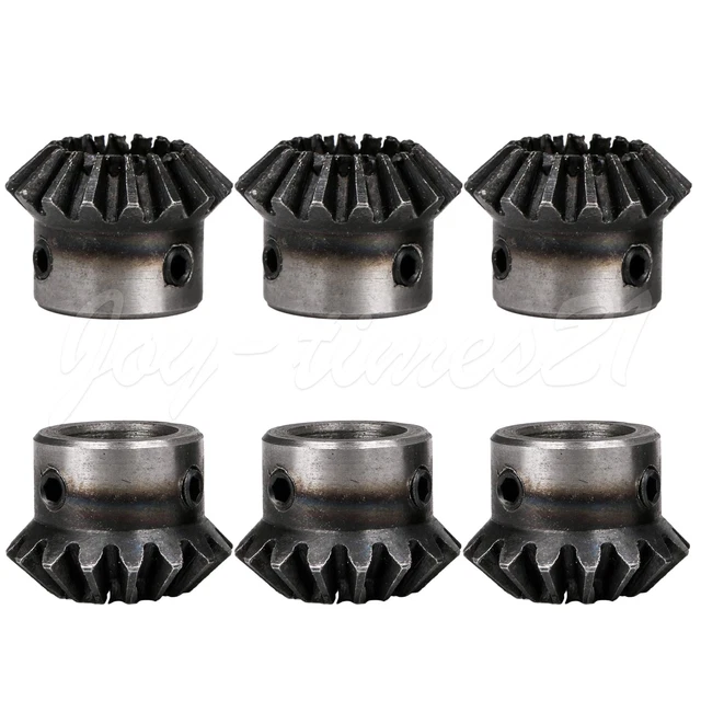 6Pcs Tapered Bevel Motor Gear Wheel 1:1 Ratio 1.5 Modulus 16T 0.47Inch