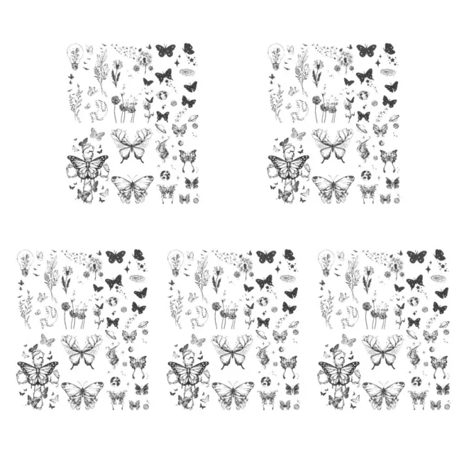 60 fogli adesivo tatuaggi farfalla fiore falso temporaneo