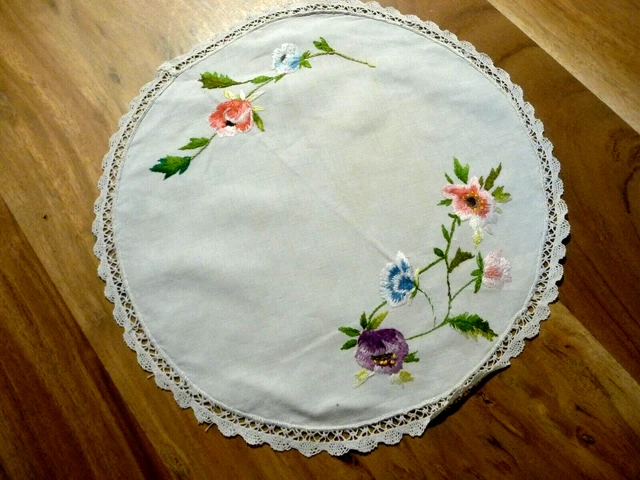 Napperons brodés au crochet (24) - Coton, Lin