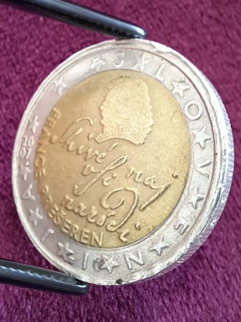 2 Euro Münze "France preseren" 2007 Slowenien ☆☆☆Fehlprägung ?☆☆☆