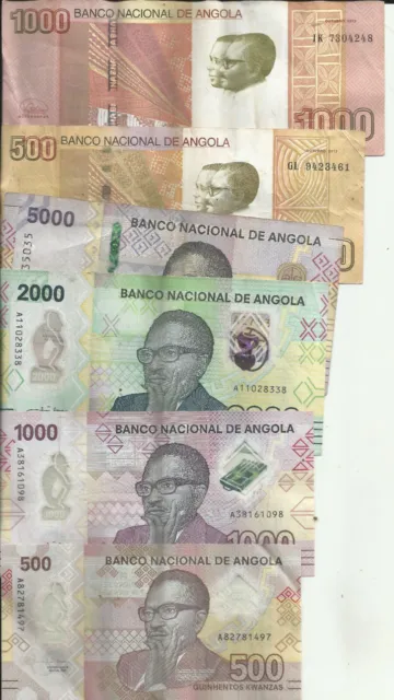 Angola Lot  10000 Kwanzas. 6 Different Notes. Bargain. 4Rw 28Feb