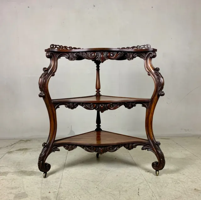 Regency/williamIV period substantial size and quality rosewood corner Etagere