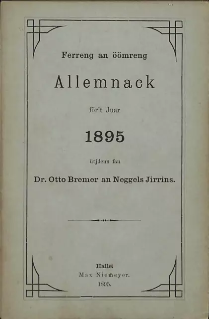 NORDFRIESLAND  Almanach Allemnack 1895 sehr seltenes Original