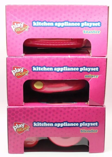 PLAY RIGHT KITCHEN APPLIANCE PLAYSET Blender Mixer Toaster NOS Boxed Walgreens