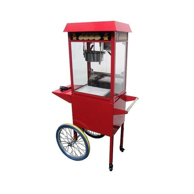 Popcorn - Maschine Inkl. Räder Nostalgie Retro Kino Snack Bar Hochzeit Gastronom