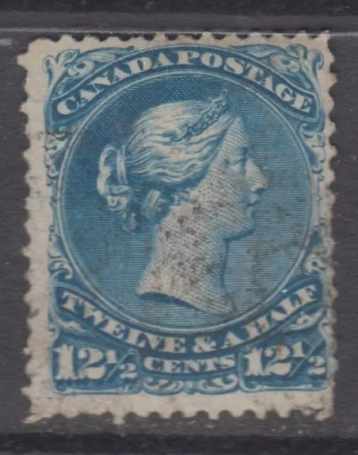 Canada Scott #28  12 1/2 cent blue "Large Queen"   F