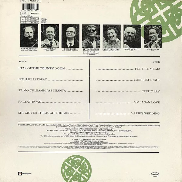 Van Morrison & The Chieftains - Irish Heartbeat (LP, Album) 2