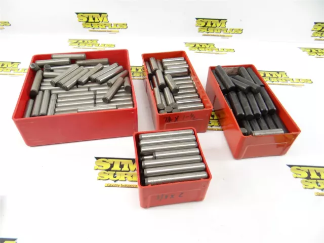 21Lb Lot Of Assorted Steel Dowel Pins 3/8" & 7/16" Dia + Lista Organizers