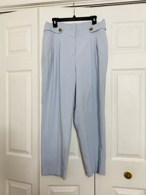 NWT Ann Taylor Size 10 The Paperbag Ankle Pant Light Blue High Rise Women’s NEW