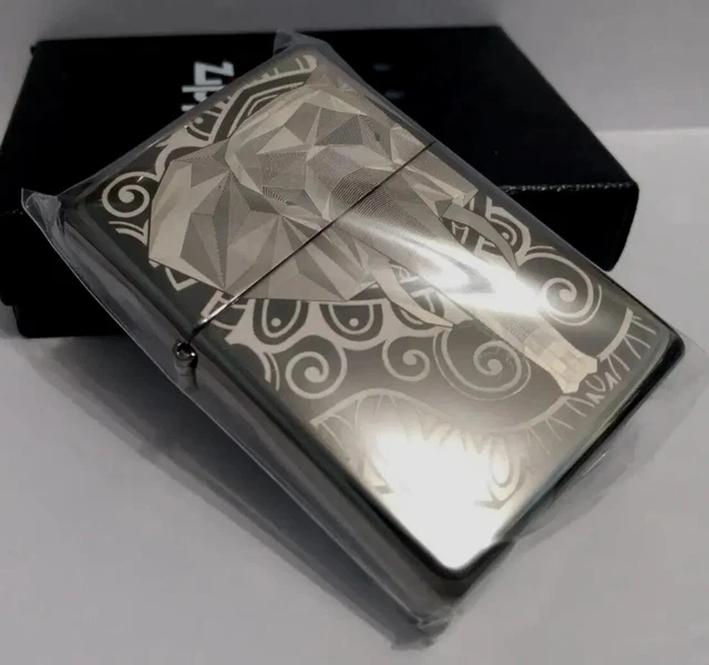 Zippo 2021 J 21 Elephant Black Ice Fancy Fill Laser Engraved Design