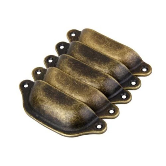 Pack de 10 poignées de tiroir à coque en laiton antique élégantes armoires p