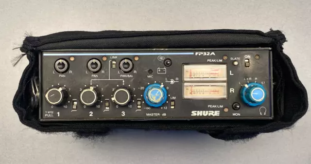 Shure FP32A Portable 3 Channel Stereo Portable Audio Field Mixer Tested Working