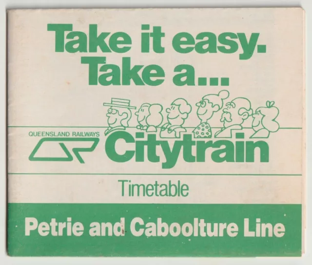 Vintage 1986 Petrie Caboolture Brisbane Line Qld Railways Paper Train Timetable!