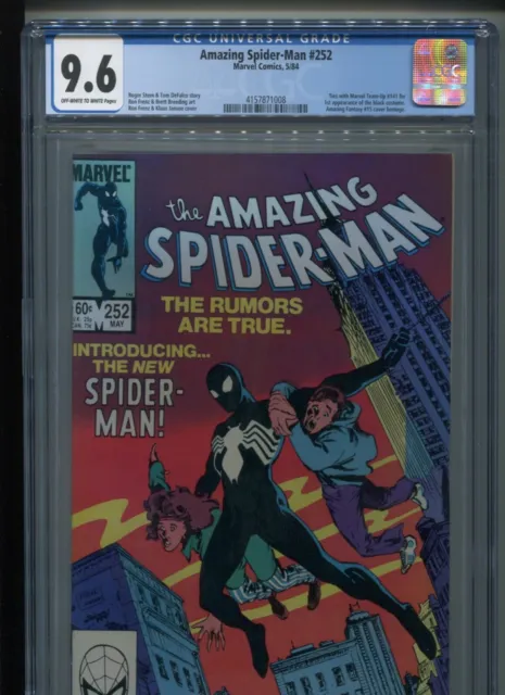 Amazing Spider-Man #252 (1984) CGC 9.6 [OW/W] 1st black costume in ASM! VENOM!