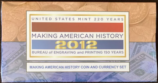 2012 US Mint 220 Years Making American History Coin & Currency Set - Sealed New