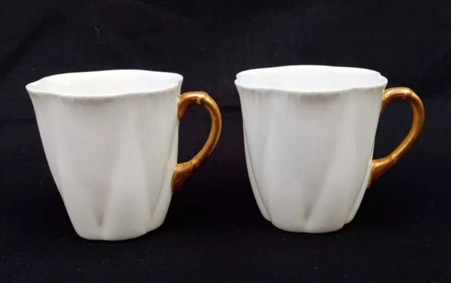 2x The Foley China White & Gold Handle Cup's