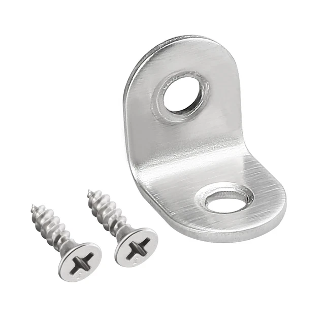Corner Brace Angle Bracket Fastener L Shape 20mmx20mmx16mm Stainless Steel 10pcs