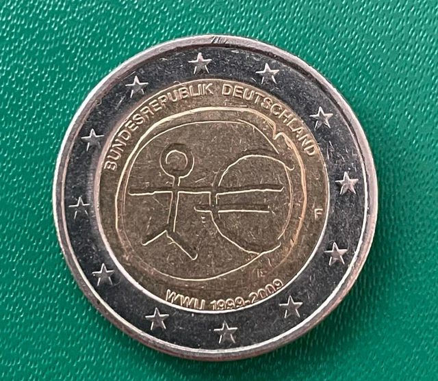 2 Euro Wwu 1999 Bis 2009 F 2 EURO MÜNZE Deutschland F Strichmännchen WWU 1999-2009 und Ohne