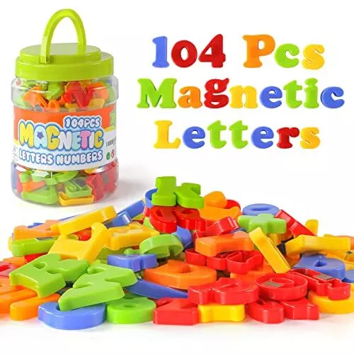 Magnetic Letters Numbers, Alphabet ABC 123 Fridge Magnets Plastic Educational...