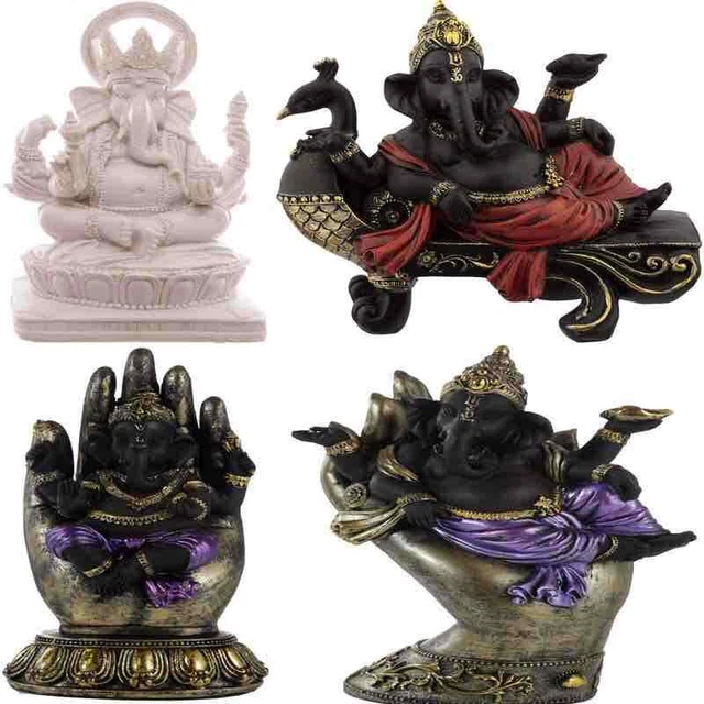 Lord Ganesh Ganesha Hindu Elephant God Deity Peacock Statue Ornament Figurine