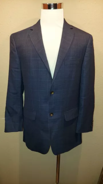 Tasso Elba Men's 40 Regular Two Navy Blue Button Blazer Jacket Coat