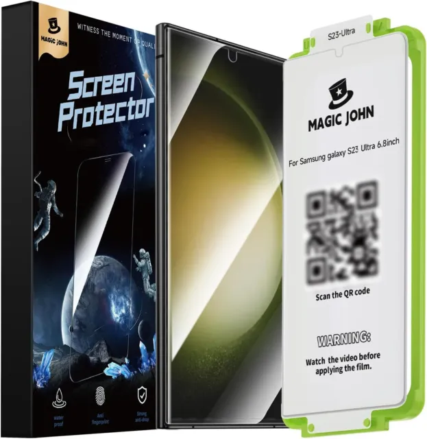 MAGIC JOHN 2 Pack Screen Protector for Samsung Galaxy S23 Ultra - Ceramic Film,