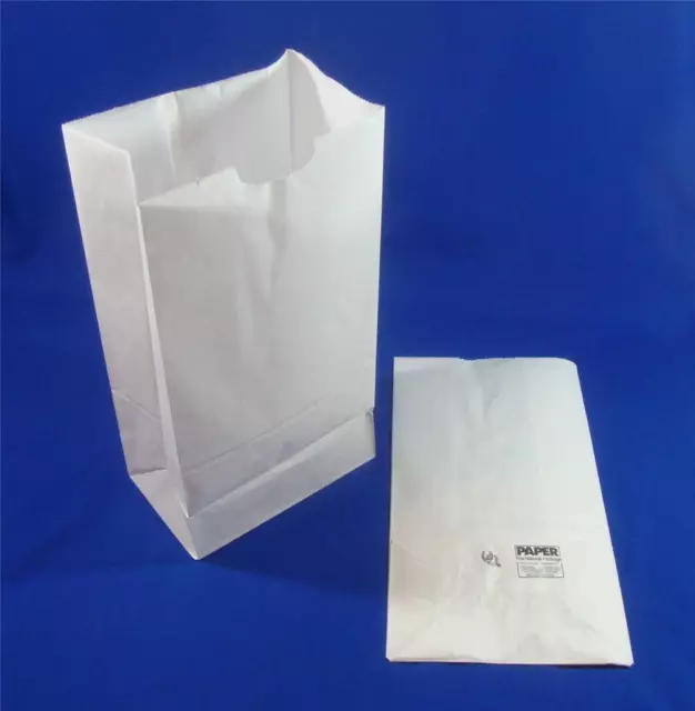 Qty 50 #8 Paper White Kraft Grocery Merchandise Retail Shopping Bags