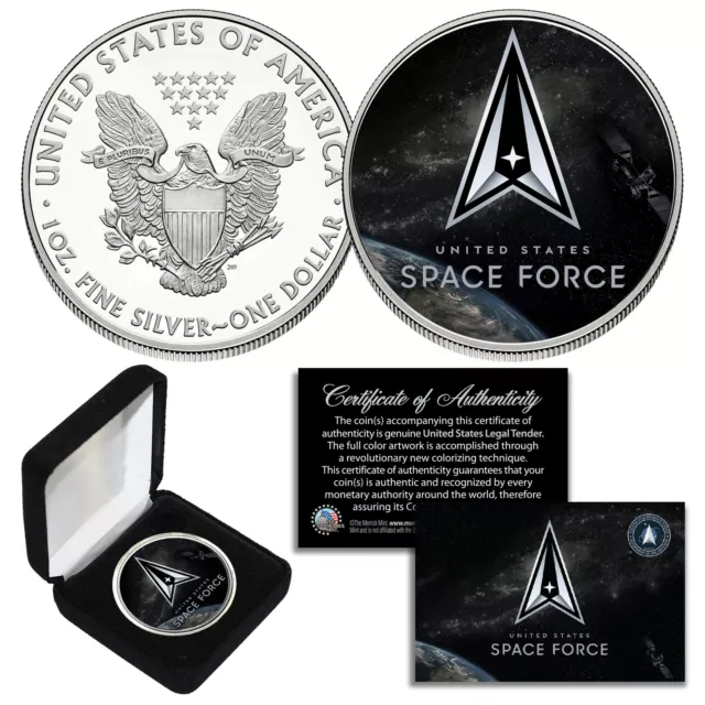 SPACE FORCE USSF Armed Forces 1oz PURE .999 FINE SILVER AMERICAN EAGLE with BOX