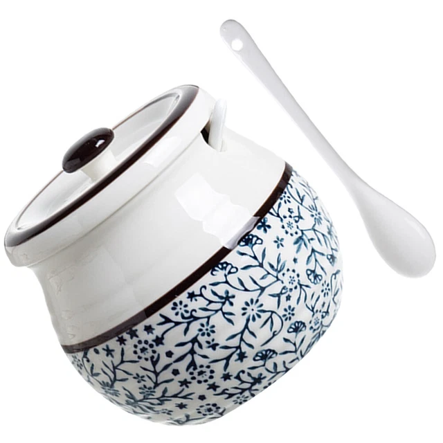 Bambole Casa Lumaca Pianta Pentola Blu Ceramica