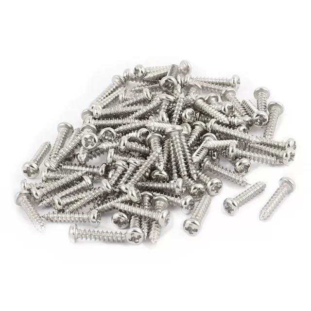 100pcs M2 x 10mm Stainless Steel Phillips Pan Round Head Self Tapping Screws