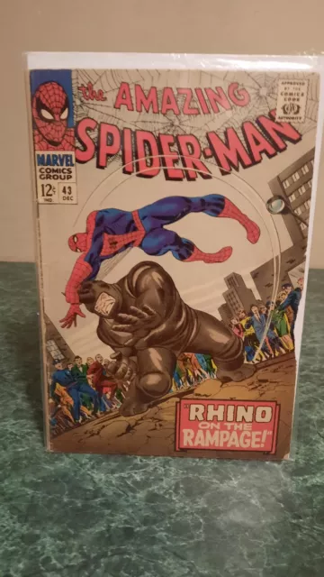 Amazing Spider-Man #43, 1St Full Mary Jane & Origin Of The Rhino, Marvel 1966