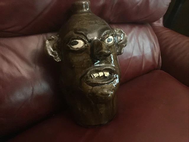 chester Hewell grotesque face jug from northern Georgia 10 inch chester Hewell grotesque face jug from northern Georgia 10 inch
