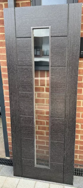 Palermo Pre-Finished Dark Grey Internal Door with Clear Glass 78" x 30"