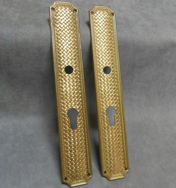 Pair of FRENCH Vintage Bronze door PUSH FINGER Plates