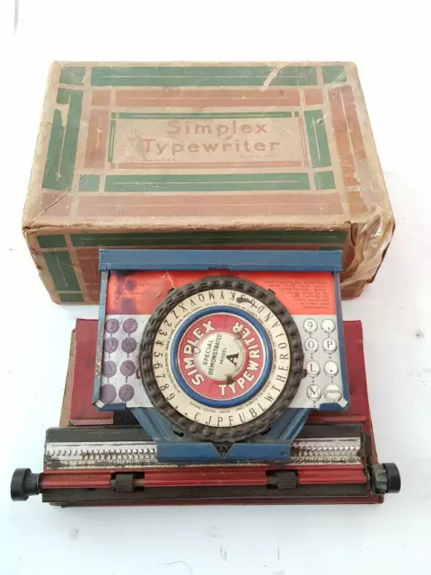 ►antigua maquina escribir de juguete rare ANTIQUE tin toy typewriter SIMPLEX A►