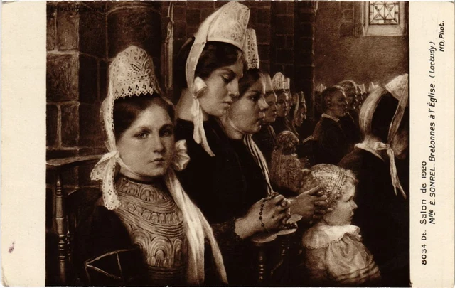 Cpa E. Sonrel Bretonnes A L'eglise Salon De Paris (1271612)