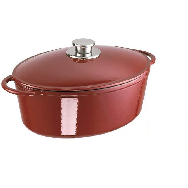 Schulte-Ufer Rustika Bräter oval rot 34 cm Bratentopf Induktion Gusseisen