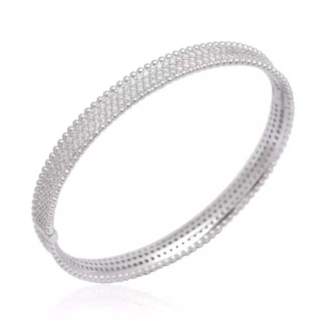 925 Sterling Silver Bracelet Women Bangle 6 mm Wide Solid Elegant Bracelets Gift