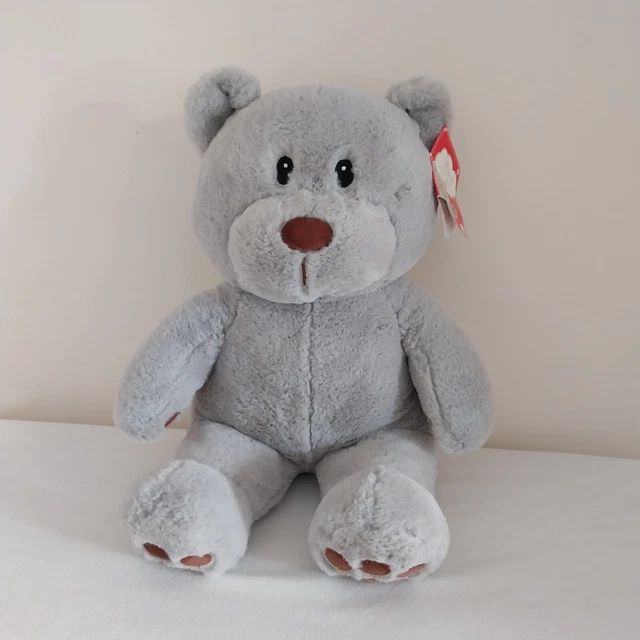 MORRISONS ANIMAL ADVENTURE Grey Teddy Bear Soft Toy 13.5 12.99 PicClick UK