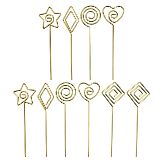 10 piezas Letrero de cóctel Soporte de ramo de acero Alambre de metal Púas florales