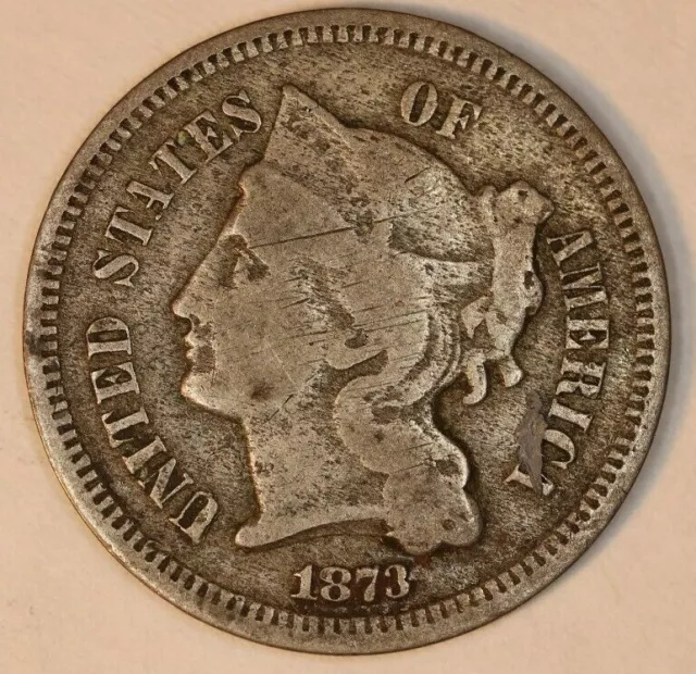 1873 - 3 Cent Piece - Nickel Three Cent Piece. BLJ6