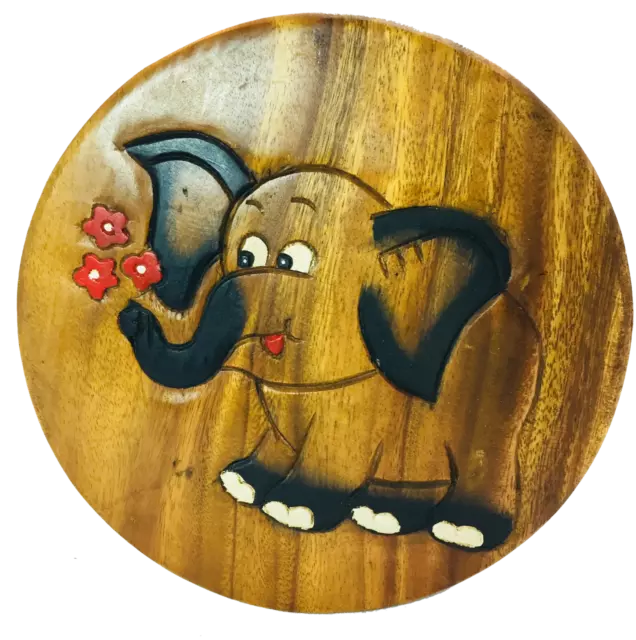 Elephant Childrens Wooden Stool Novelty Animal Kids Stool Step Chair Fair Trade