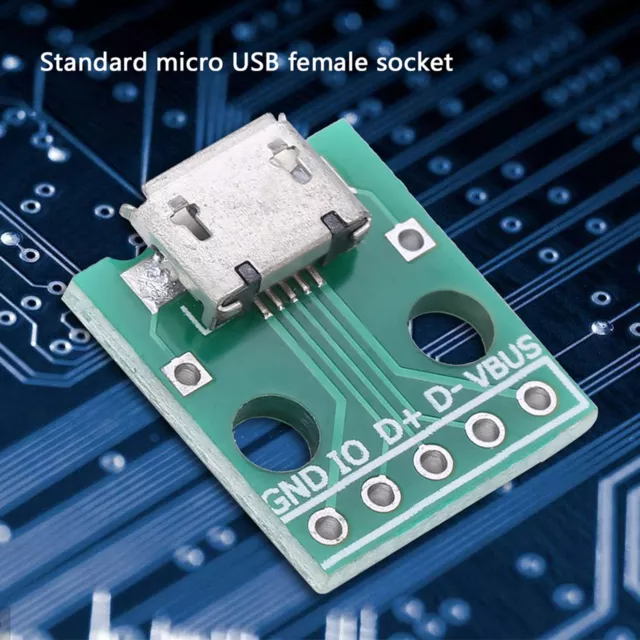 10Pcs Micro USB Female Socket To DIP Adapter Board 5 Pin 2.54mm Pitch