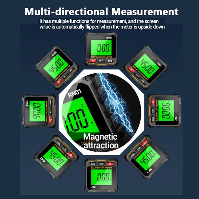 Digital Level Rad360 DIGITAL INCLINOMETER 360 Degree Level Angles Finder Gauges Meter $23.73 ...